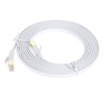 CAT-7 - Ethernet/Nätverk Kabel Platt/flat - RJ45 stik - 10 Gbps - 3 Meter - Vit