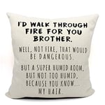 Mancheng-zi Gifts for Brother,Brother Pillow Covers 18x18,Brother Gifts from Sister,Gifts for Brothers from Sisters,Brother Birthday Gift,Birthday Gifts for Brother,Funny Gifts for Brother (Color-1)