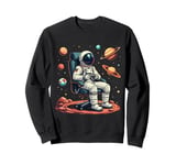 Astronaut Gamer in Space Cool Video Game Gaming Planet Boys Sweatshirt