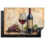 KitchenYeah© Protege Plaque Tapis Pour Induction 78x52 cm Deco Cuisine Protection Vitrocéramique Pour Cuisiniere Vin - Raisin - Boisson - Verre à vin - Fruit