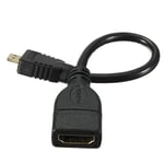 Micro HDMI mâle D vers HDMI femelle Jack Un câble adaptateur convertisseur S066B