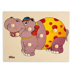 Dida - Puzzle Bois bébé – Hippopotame - Puzzles pour Les Enfants avec Boutons en Bois