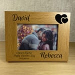 Personalised Valentines Day Gift For Him Her Wooden Photo Frame Couple Gift