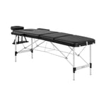 physa Hopfällbar massagebänk - 185 x 60 59 cm 180 kg Svart