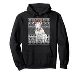 Ugly Xmas Lighting Santa Hat Bull Terrier Dog Christmas Pullover Hoodie