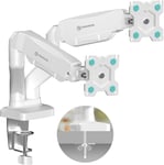 Support Ecran Pc 2 Ecran Blanc Pour Tv & Moniteur 13-32 Pouces,Bras Ecran Pc 2 Ecran De 8 Kg Chacun-Bras Articulé Écran Pc Blanc Vesa 75X75 & 100X100/Support Bureau Ecran Pc G160-W Blanc