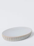 John Lewis Reactive Glaze Ribbed Soap Dish, Grey