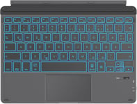 Clavier Sans Fil Bluetooth Pour Surface Go 4/3/2/1, Clavier De Tablette Ultra Plat Rétroéclairé Avec Pavé Tactile Pour Microsoft Surface Go Type Cover, Disposition Qwertz Allemande, Gris