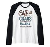 MALENA Personalized Cute Coffee Girls MALENA Name Raglan Baseball Tee