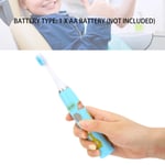 (Blue)Kids Electric Toothbrushes Cartoon Pattern Battery Powered Brush Hair GFL