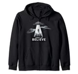 I Want to Believe UFO Alien Abduction Funny Alien Lover Area Zip Hoodie