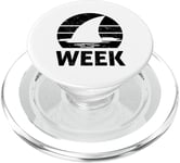 2025 Week Retro Shark Fin Lover Sea Ocean Animal Summer Trip PopSockets PopGrip for MagSafe