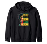 I Am The Storm - Black History Month - Messy Bun Girl Zip Hoodie