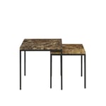 Ligne Roset - Amadora Occasional Table Large, Corsé, Black Lacquered Base - Sofabord - Beige - Metall/Stein