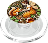 Illustration fée avec son ami écureuil amoureux de la nature PopSockets PopGrip pour MagSafe