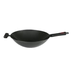 Dexam Non-Stick Heavy Gauge Carbon Steel Wok with Staycool Helper Handle, 36cm