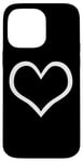 iPhone 14 Pro Max cool white heart sign big symbol print outline cute shaped Case