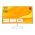 HP Series 5 27” Monitor | FHD IPS Display | 100 Hz Refresh Rate | 99% sRGB | 300 Nits Brightness | 1500:1 Contrast Ratio | Adjustable Tilt | Works with Chromebook | 2 HDMI 1.4, 1 VGA | White | 527sw