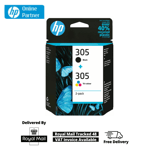 HP305 BK & Colour Ink Cartridge For DeskJet 2710, 2721, 3YM61AE 3YM60AE, 6ZD17AE