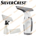 Silvercrest Cordless Window Vacuum Cleaner + Spray Bottle & 2 × Microfibre Cover