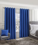 Emma Barclay Cali Eyelet - Woven Thermal Blackout Eyelet Curtains in Blue - Width 90 x Drop 90" (228 x 228cm)