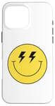 Coque pour iPhone 16 Pro Max Yeux lumineux jaunes des années 70 souriant souriant