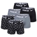 Nike Boxer Homme, Lot De 3 - Trunks, Dri-Fit Micro, Logo À La Taille Noir/Gris/Logo L (Large)