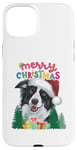 iPhone 15 Plus Merry Xmas Border Collie Pjs Mum and Dad Christmas Card Tee Case