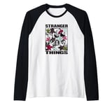 Stranger Things Main Group Demogorgon Flowers Portrait Raglan Baseball Tee