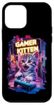 Coque pour iPhone 12 mini Gamer Kitten Cute Gaming Jeux vidéo Cat Lover