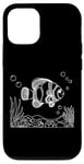 Coque pour iPhone 12/12 Pro Line Art Poisson & Ichtyologiste Faux Percula Poisson Clown