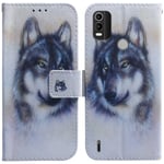 Kompatibel med Nokia C21 Plus Case Wolf Pattern Magnetic Flip Wallet Phone case Kickstand Kreditkortshållare Cover SQBB