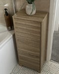 Small Bathroom Cabinet Slim Storage Unit Rustic Tall Narrow Door Cupboard Shelf