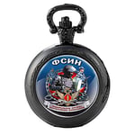 Akopiuto Russian Special Forces Vintage Quartz Pocket Watch Men Women Pendant Necklace Chain Hours Clock Gifts Black