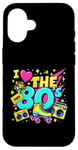 Coque pour iPhone 16 Chemise « I Love The 80s » pour homme et femme, costume de fête vintage des années 80