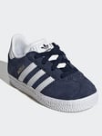 adidas Originals Unisex Infant Gazelle Elastic Trainers - Navy, Navy, Size 9 Younger