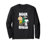 Peanuts - Charlie Brown and Snoopy Christmas Deck the Halls Long Sleeve T-Shirt