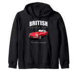 Classic British Red E-Type Jaguar convertible sports car Zip Hoodie