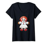 Womens Raggedy Ann Gingerbread Cookie V-Neck T-Shirt