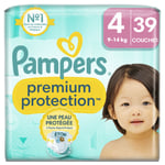 Couches Bébé Premium Protection Taille 4 9kg-14kg Pampers - Le Paquet De 39 Couches