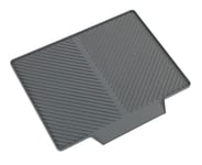 WENKO Tapis d'égouttage Nelia, en caoutchouc à structure rainurée, surface adaptée pour un écoulement optimal de l'eau, extension latérale de l'évier, haute qualité, 34 x 3 x 40 cm, gris 54705100