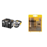 DEWALT - Scie Circulaire XR 18V - DCS391NT-XJ - Scie Circulaire sans Fil avec Coffret TSTAK & DT2294-QZ Lame de Scie Set 10pcs, Argent