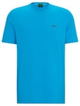 BOSS Mens Tee Stretch-Cotton Regular-fit T-Shirt with Contrast Logo