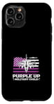 Coque pour iPhone 11 Pro Purple Up Drapeau militaire pour enfant Motif drapeau américain