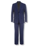 Calvin Klein Boys' 2-Piece Formal Suit Set, Includes Single Breasted Jacket & Straight Leg Dress Pants with Belt Loops & Functional Pockets Business, Infinity Blue, 22