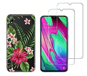 NOVAGO Compatible avec Huawei Y5 2019 (Pack 3 en 1) Coque Souple et Solide Transparente + 2 Films en Verre trempé résistants Anti Casse écran (Films Plus Petits Que l'écran) - Exotique