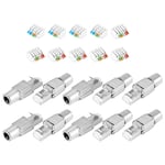 RJ45 Cat7 Connectors Tool- Reusable Shielded Ethernet Termination Plugs,1516