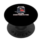 Action de grâce, jeu de mots, amusant, four à dinde, humour It's Fine I'm Fine PopSockets PopGrip Adhésif