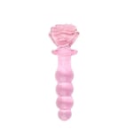 Glacier Glass Beaded Rose Dildo