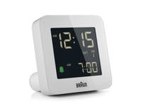 Braun Bc09-Dcf, Digital Vekkerklokke, Firkant, Hvit, 12/24H, Lcd, Batteri